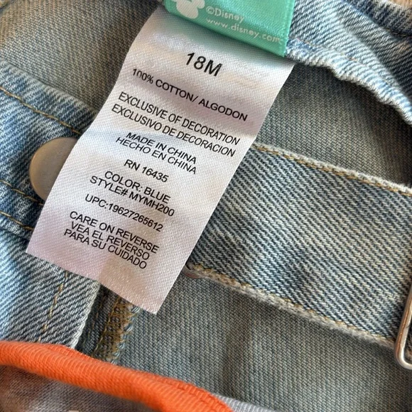 NWOT Disney Character Denim Overall Outfit 18m - Picture 4 of 9